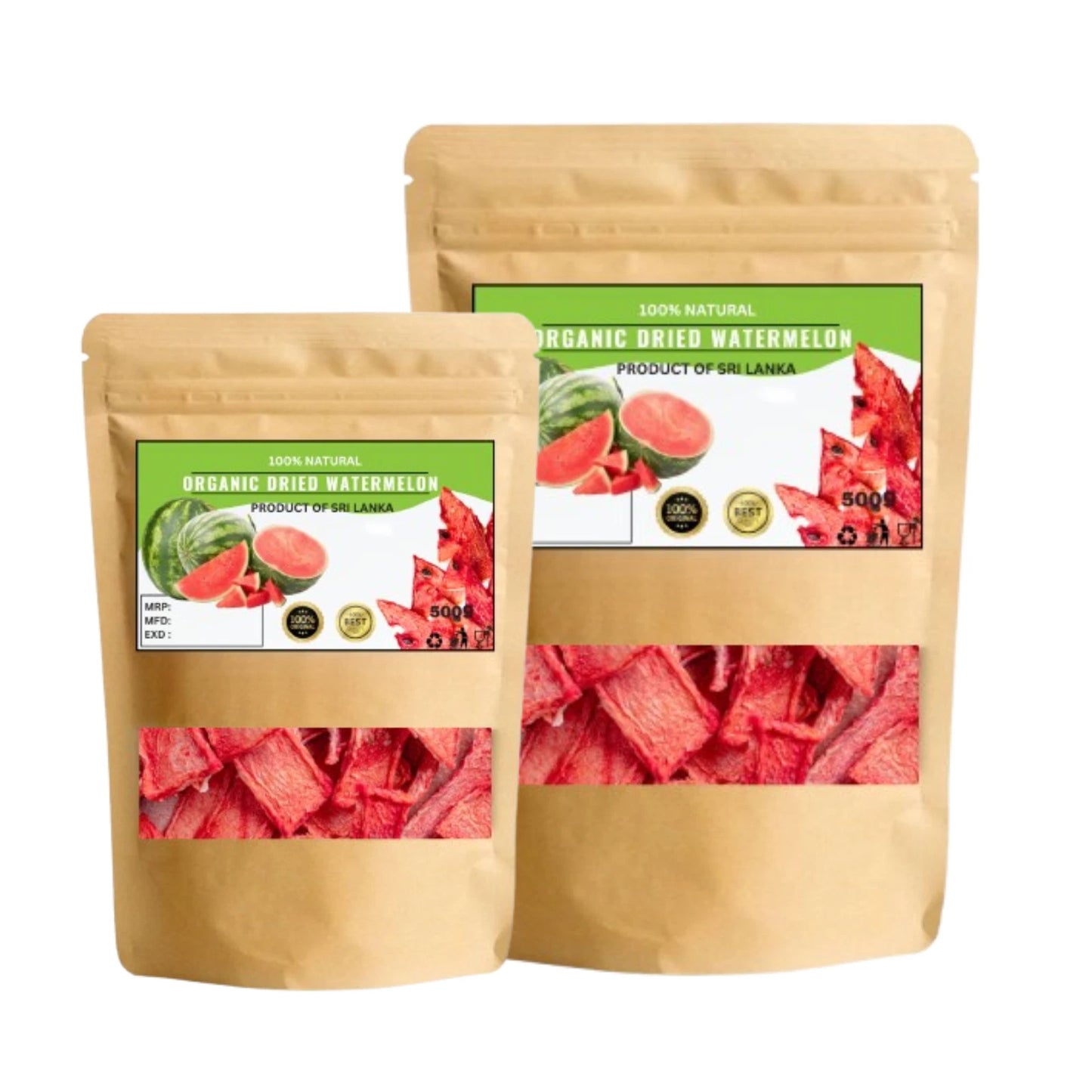 Organic Dried Watermelon Slices - 100% Natural Pure Premium Quality!