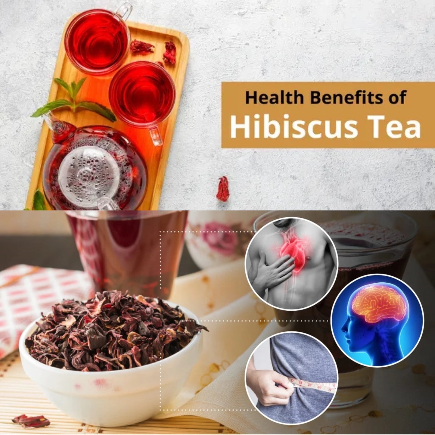 HIBISCUS Flowers Loose Leaf Herbal Tea 100% Pure Premium Quality! 5g-25g Organic