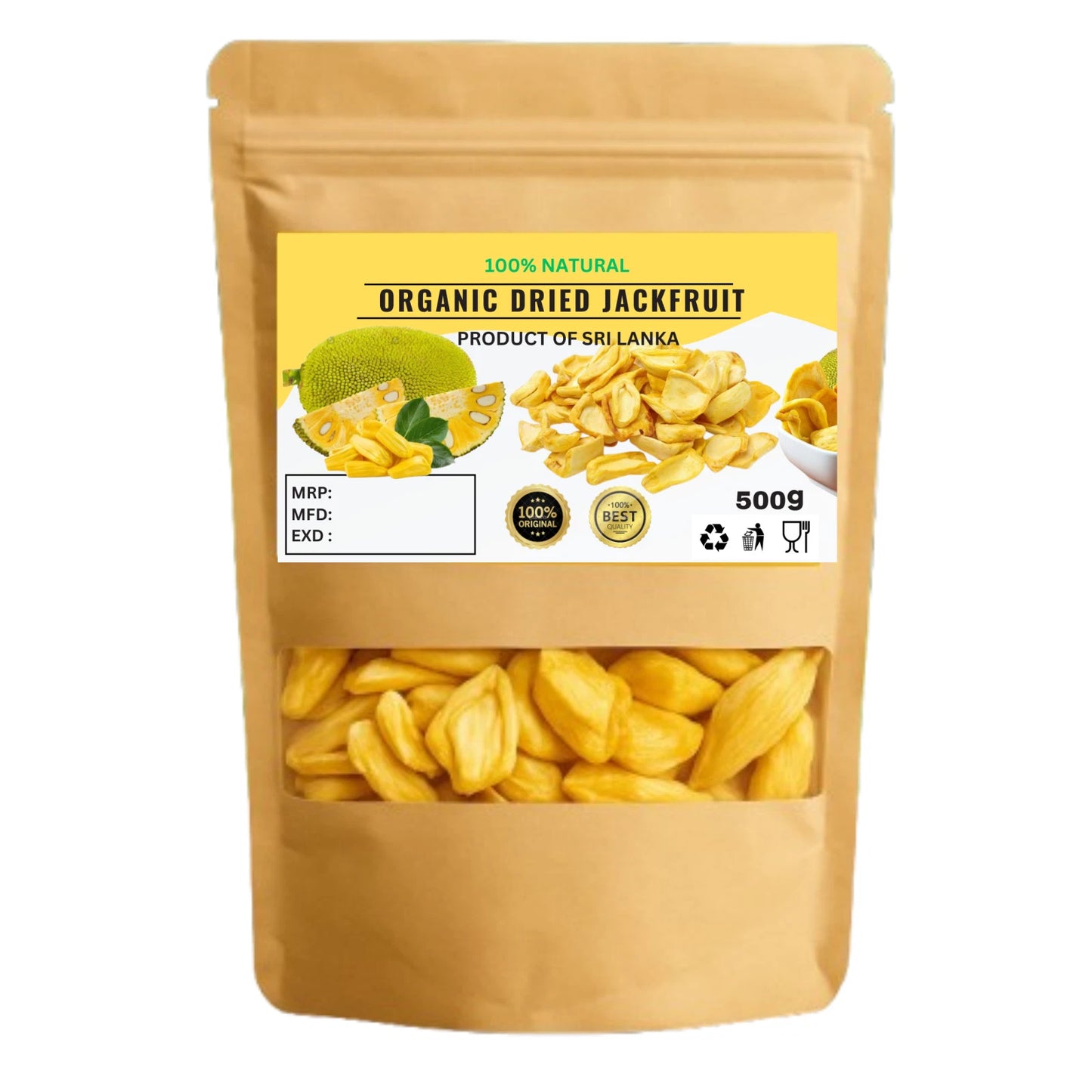 Organic Dried Jackfruit - 100% Pure Natural Dried Jackfruit Premium Quality!
