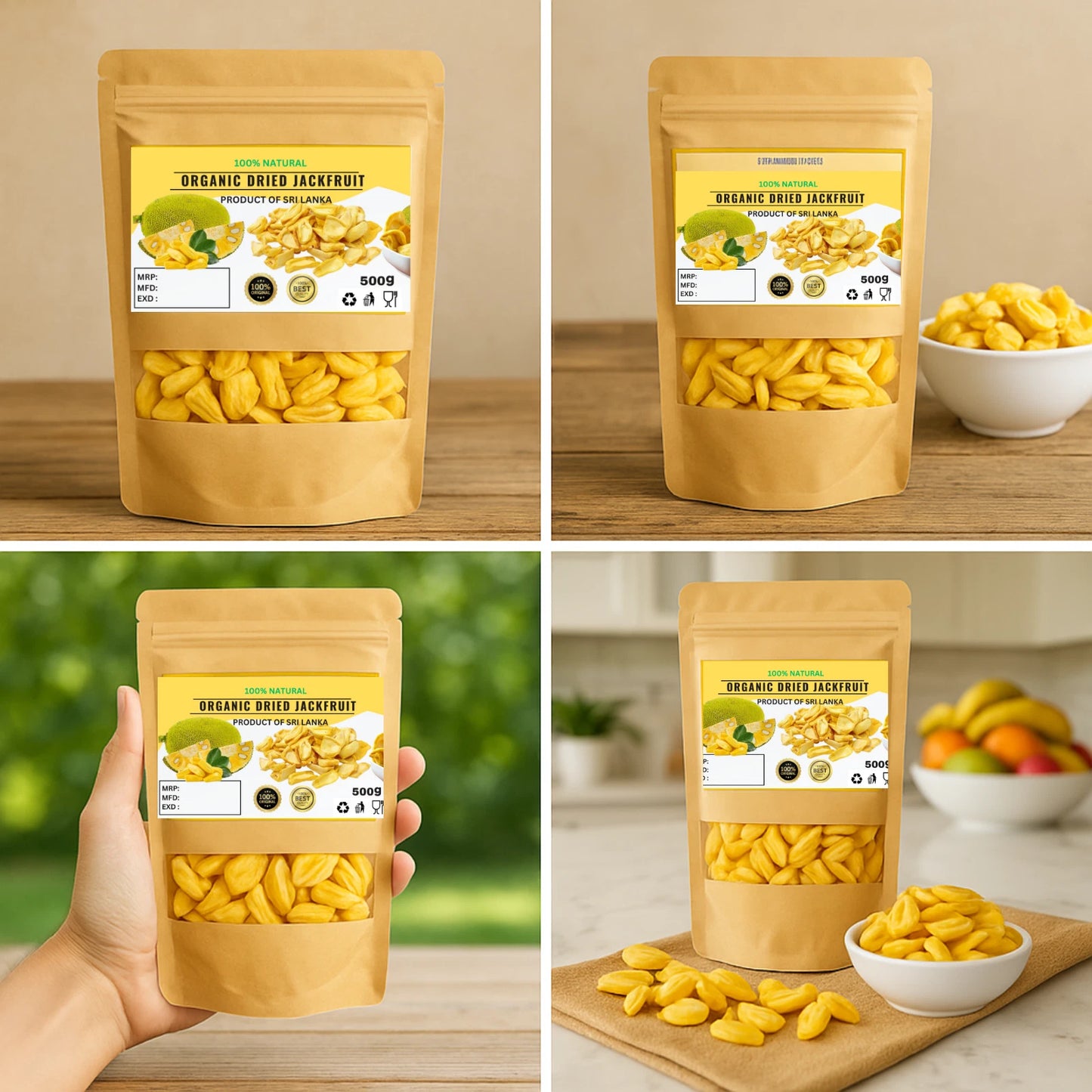 Organic Dried Jackfruit - 100% Pure Natural Dried Jackfruit Premium Quality!